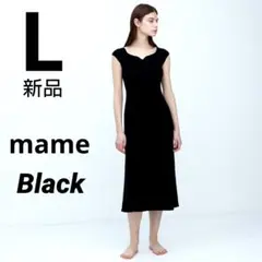 【L/黒】3Dニットワンピース ノースリーブ マメクロゴウチ mame タグ付