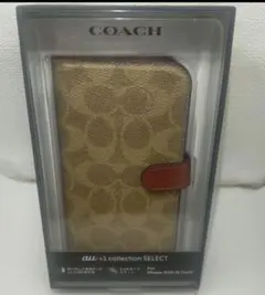 COACH iPhone 13 ケース 手帳型 シグネチャー ベージュ×カーキ - メルカリ