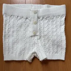 ホワイトリブ編みショートパンツ