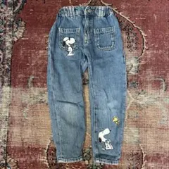 ZARA スヌーピー刺繍デニムパンツ 110cm