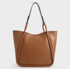 完売色CHARLES&KEITHサークルハンドルトートバッグ