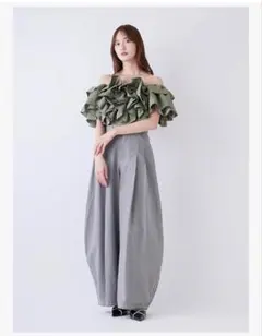 SNIDEL カーブデニムワイドパンツ