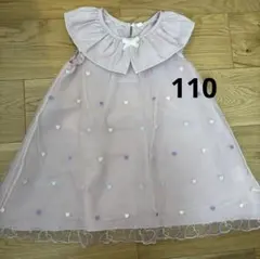 バースデイ　レースワンピース　ハート柄　ノースリーブ　110