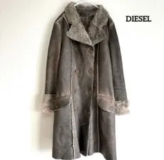 イタリア製　DIESEL　フェイクレザー　ムートンジャケット　ボアY2K　ダブル