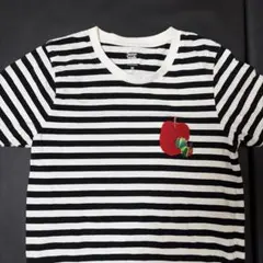SSサイズ　グラニフ はらぺこあおむし 刺繍 ボーダー 半袖Tシャツ XSのサムネイル