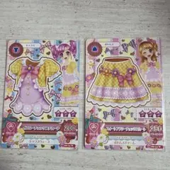 アイカツ イエローチェックワンピース＆フラワーリボンスカート