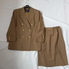 希少 バーバリー 金ボタン セットアップ カシミヤ スーツ レディース ダブル