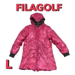 レディース　FILA GOLF ダウンコート　ダウン　ピンク　カーキ　フード　L