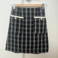 MIA ツイードミニスカート ポケット・ビジュー付き