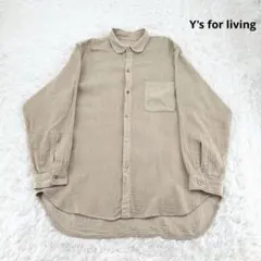 【日本製】Y's for living グランパシャツ マチ付き 丸襟のサムネイル