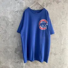 USA古着 マジェスティック バックプリント デザインTシャツ 半袖 L ブルーのサムネイル
