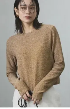 SALON adam et ropé シャイニージャカードクロップドプルオーバー