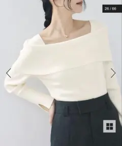 まみりん様専用 オフショルダーモチモチリブニット