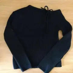 ワンショルダーリボンリブニットトップス　【th004】