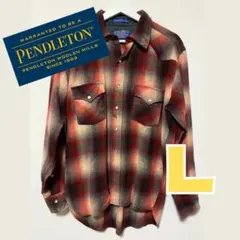 70s【ペンドルトン】オンブレシャツ ヘビーネル リペア有 LT0026