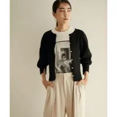 【WEB限定】リブニット2WAYパールカーディガンのサムネイル