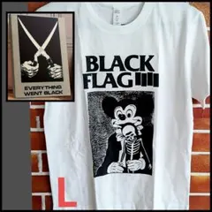 ミッキーマウスTシャツ BLACK FLAG メンズS レイモンドペティボン BLACK FLAG ブラックフラッグ ミッキー Tシャツ レイモンド