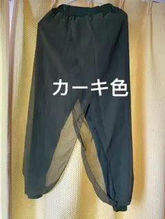 【レディース】カーキ色　スカート風ズボン　ラップスカート風　スカーチョ 春夏