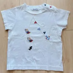 ファミリア刺繍クマとアンカーのホワイトTシャツ