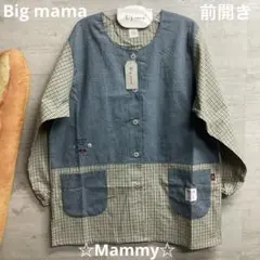 Big mama 切り替えデザイン　保育士エプロン　割烹着　スモック　可愛い♪
