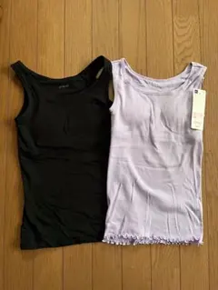 ユニクロGIRLS エアリズムコットンブラタンク GUブラフィールリブ 140