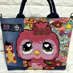 ロラライハリス♡ライトブルーWデニム♡刺繍のショルダーバッグ