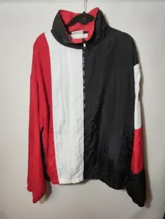 【古着】ナイロンジャケット オーバーサイズ 赤黒白
