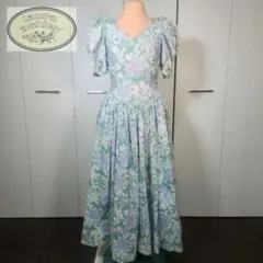 超希少　ローラアシュレイ　絵画柄　花柄　ドレスワンピース　ヴィンテージ