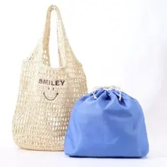 ❤籠バッグ【COOCO】SMILEY透かし編み刺繍　 A4トートのサムネイル