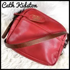 Cath Kidston レザー　コンパクト　ショルダーバッグ　レッド