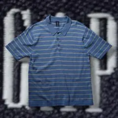 old gap 2004年製 ポロニット ボーダー ライトブルー シティーボーイのサムネイル