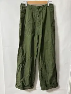 「即日発送」M AlmaDesignオリーブグリーン ワイドレッグ ワークパンツ