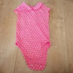 80 女の子　半袖　襟付きボディスーツ