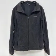 コロンビア【L】フリース 無地 スタンドカラー 長袖 黒 ポリエステル 登山