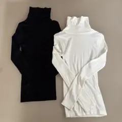 極暖ヒートテックシームレスリブタートルネックT ２色セット
