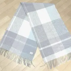 値下げFURLA ウールストール ビッグマフラー　大判マフラー　ブロックチェック