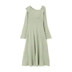 NATURAL BEAUTY BASIC アシメネックニットワンピース
