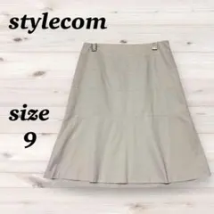 スタイルコム（９）フレアスカート ひざ上丈　ベージュ　東京スタイル　綿混　M