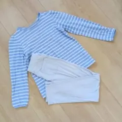 ユニクロ　子供パジャマ　140　長袖　長ズボン　女の子　ボーダー　キッズ