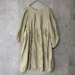 ショコラフィーネローブ シフォンチュニック ボリューム袖 カーキ 大人可愛い