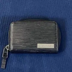 CK CALVIN KLEIN ラウンドジップ キーケース 黒 レザー