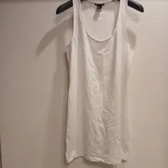 H&M BASIC タンクトップ ホワイト Mサイズロングのサムネイル