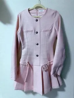 ダーリッチ ボックスプリーツツイードミニワンピース