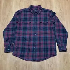 G.H. Bass & Co .ネルシャツ チェックシャツ Lサイズボルドー