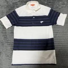 新品未使用品 BEAMS GOLF 吸汗速乾性メッシュ ポロシャツ S 白×紺