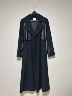 HARE ブラック トレンチコート ダブルブレスト