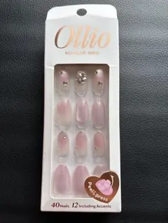 Ollio ノーグルーネイル ダイヤモンドフラワー ネイルチップ 40枚入りのサムネイル