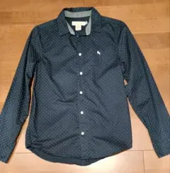 L.O.G.G. ネイビー ドット柄 長袖シャツ キッズ