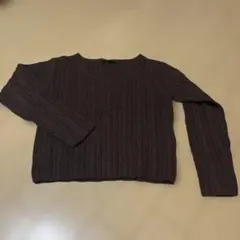 美品 Heather Vネック ケーブルニット ブラウン