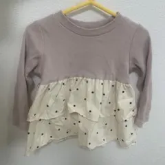 branshes 薄紫色 ドット柄 長袖カットソー